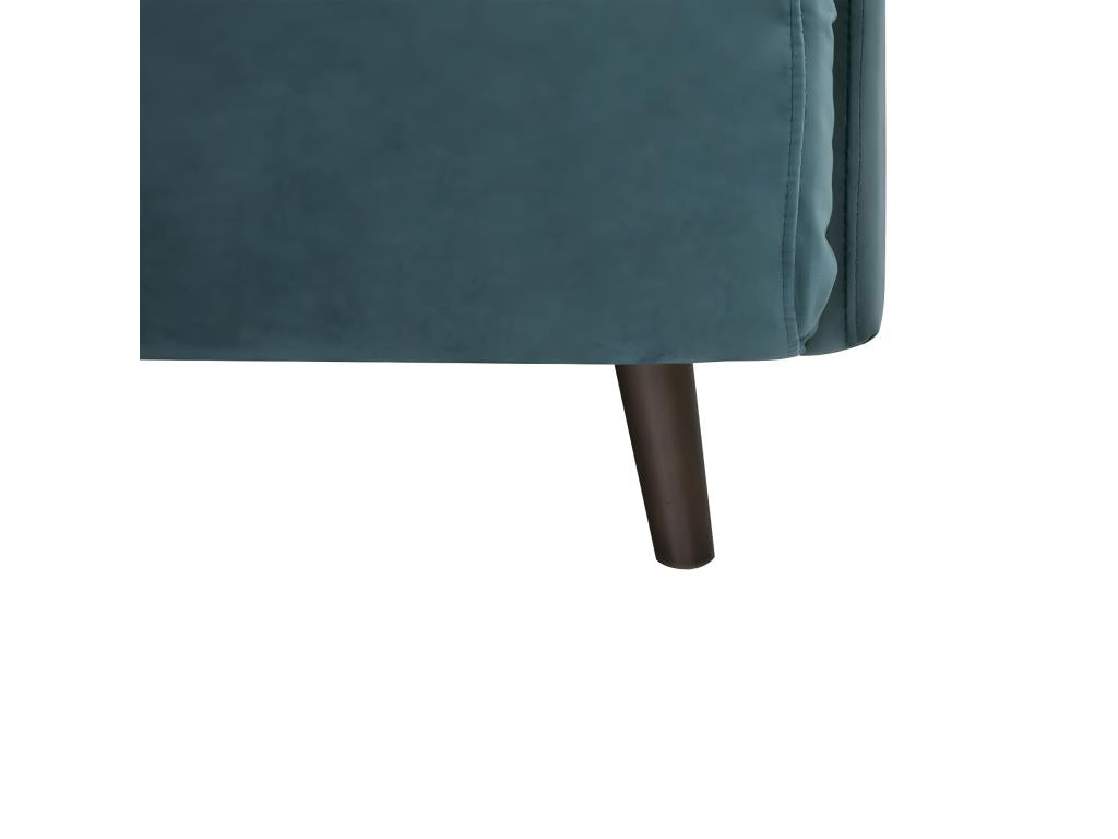 Meublori - Canapé convertible 2 places en velours L120cm - Bleu canard