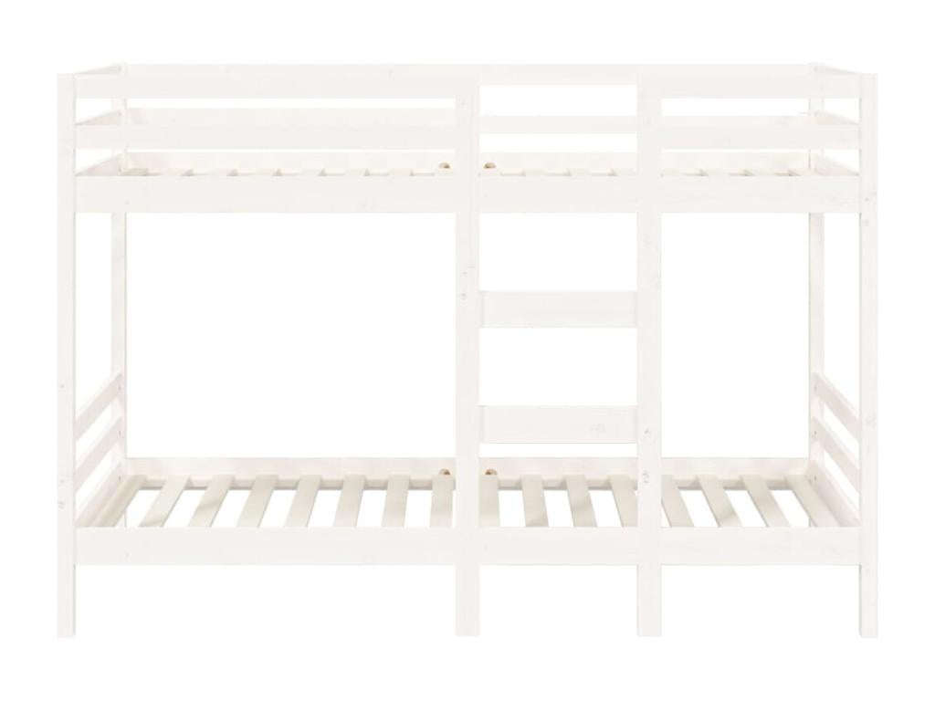 Lit superposé sans matelas blanc 80x200 cm bois de pin massif