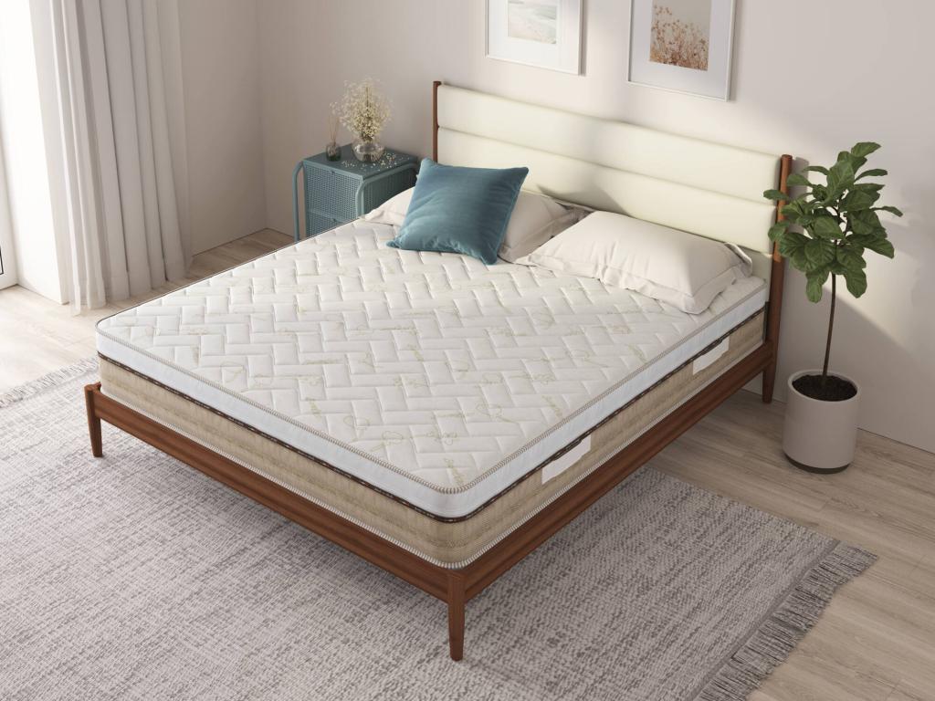 Matelas carré et demi Meublori Matelas Meublori Foam Matelas ergonomique Matelas à ressorts ensachés Made in Italy 120x190xh25 cm