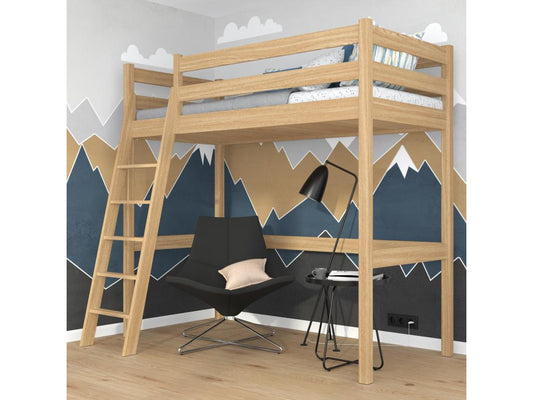 Lit mezzanine en chêne N03 Chêne Naturel 120x190