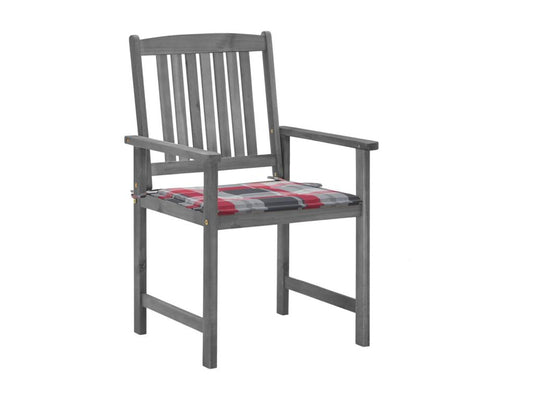 Chaises de jardin et coussins lot de 4 Gris Bois Meublori massif