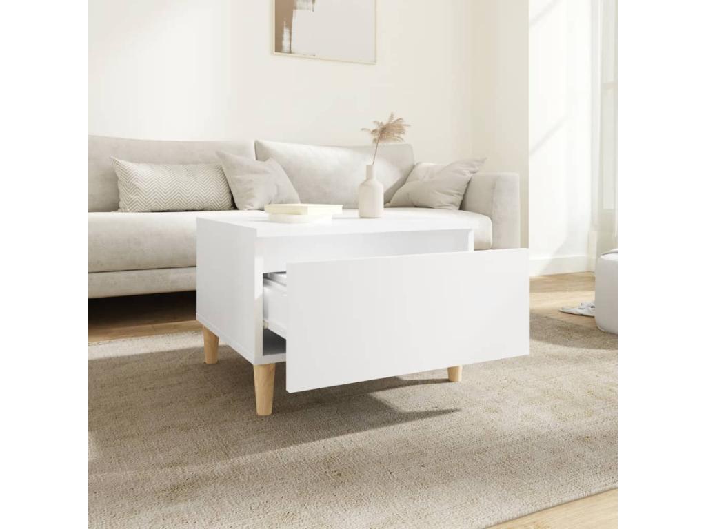 Tables d'appoint 2 pièces Blanc 50x46x35 cm Bois d'ingénierie