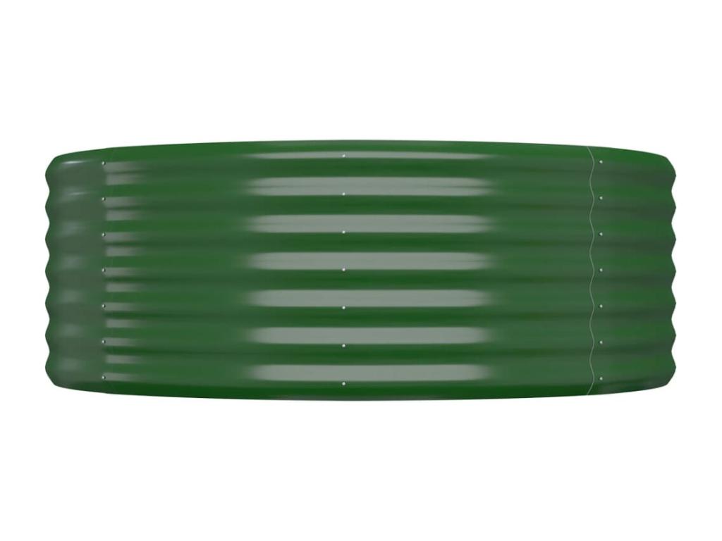 Lit surélevé de jardin Acier enduit de poudre 249x100x36cm Vert