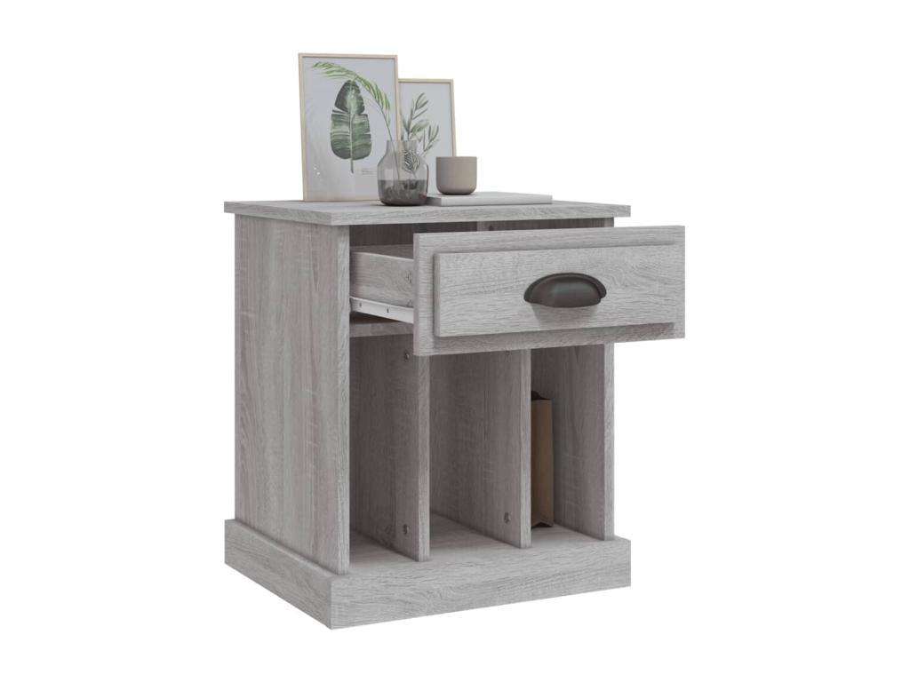 Table de chevet Meublori gris 43x36x50 cm