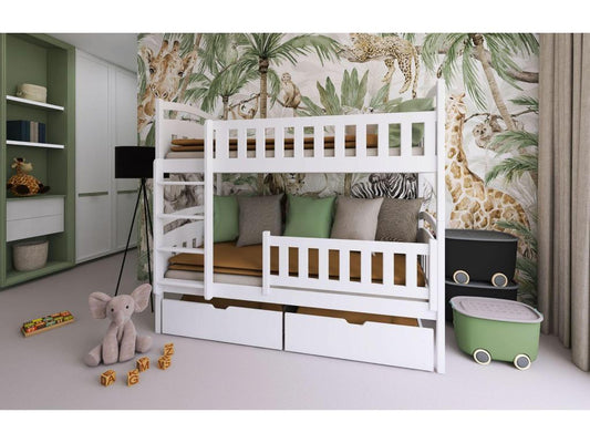 Meublori BB014 Bunk Beds 80x190 cm White