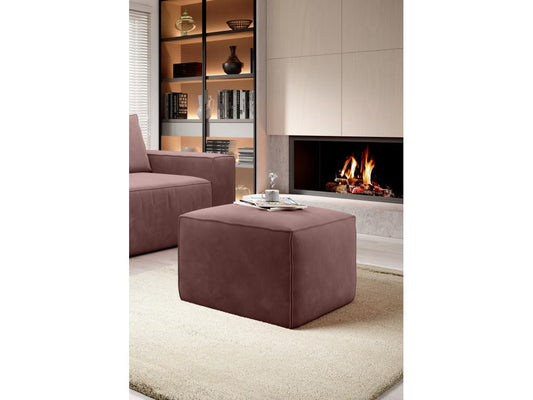 Pouf moderne tissu rouille Meublori 88cm