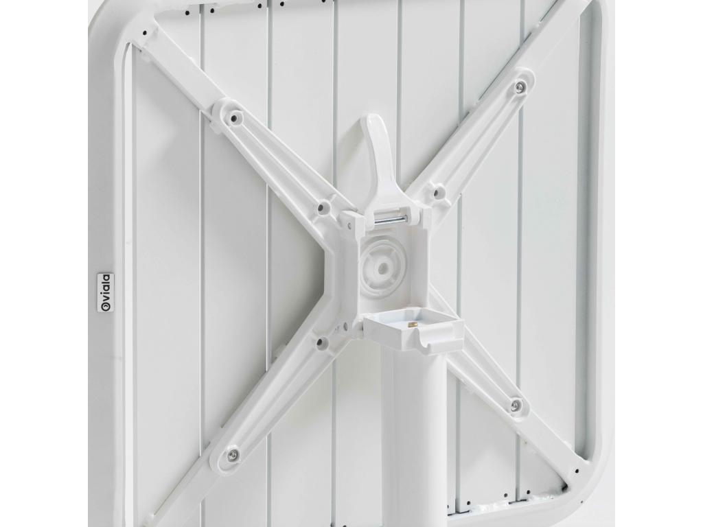 Ensemble table inclinable de terrasse 70x70 cm et 2 chaises blanc