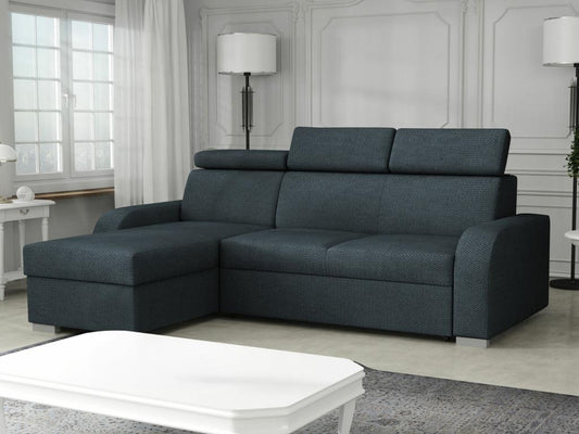 Canapé d'angle Laviecasa 100 Bleu Fonction de couchage Boîte de literie 235x170x85cm VISL10010