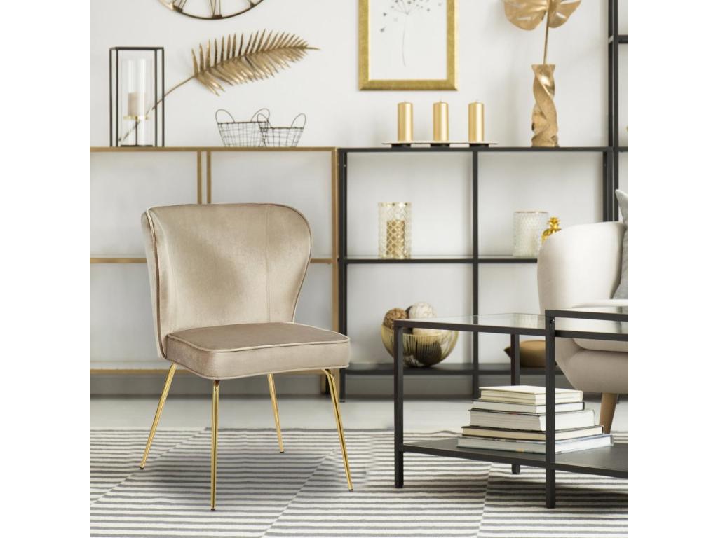 Lot de 2 Chaises Velours Design Meublori 79cm Meublori