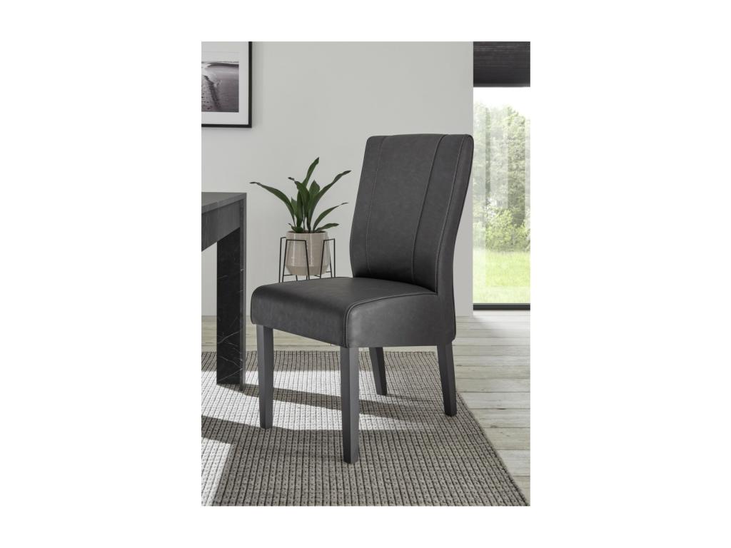 Chaise URBAN simili-cuir Gris dimensions H99 x L46 x P63 cm idéal pour une salle à manger moderne et design