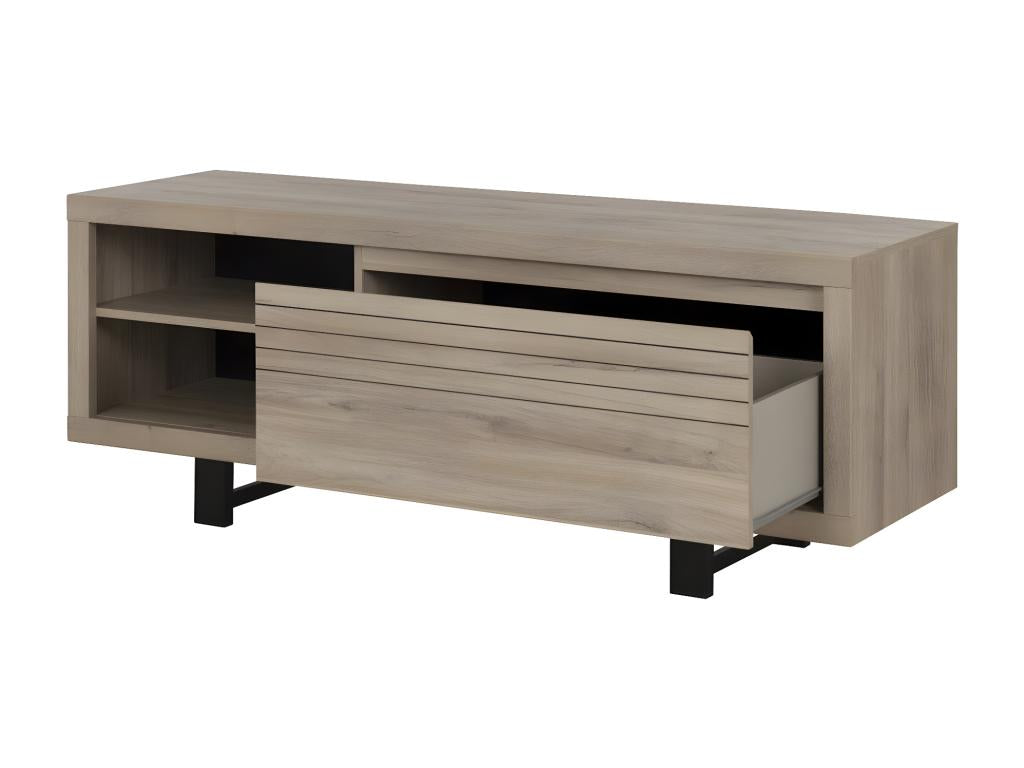 Meuble TV couleur chêne 1 tiroir - Fabrication Française