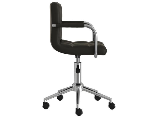 Chaise pivotante de salle à manger Noir Similicuir