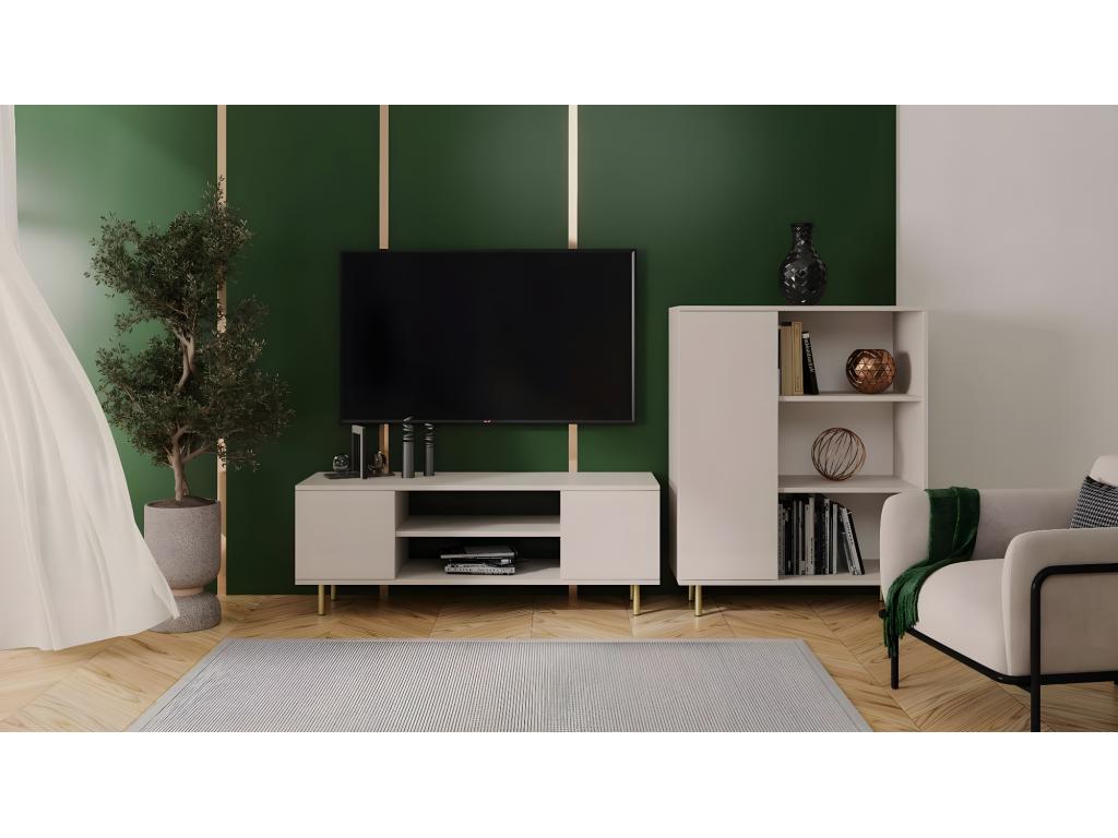 Meuble Tv Meublori RTV155 2D 155x40x48 Clair naturel
