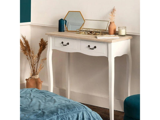 Console 2 Tiroirs Meublori 86cm Naturel