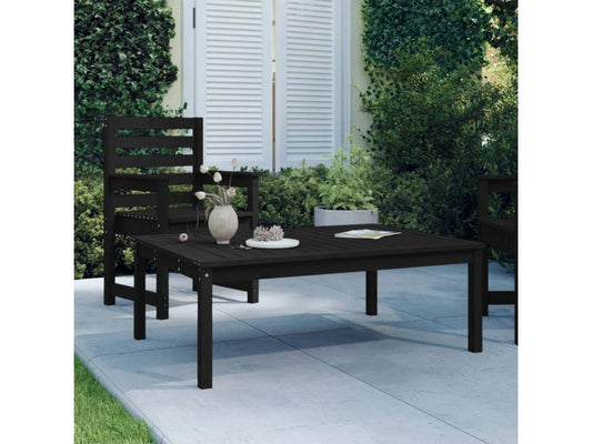 Meublori Premium - Table de jardin noir 121x82.5x45 cm bois massif de pin