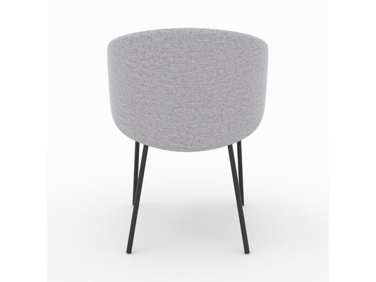 Lot de 2 chaises en tissu gris clair et pieds en métal noir - Victoria