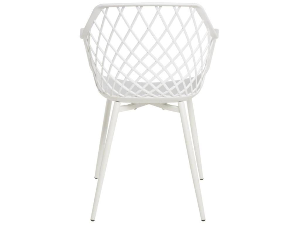 Chaise avec accoudoirs polypropylène Meublori-Couleur Blanc