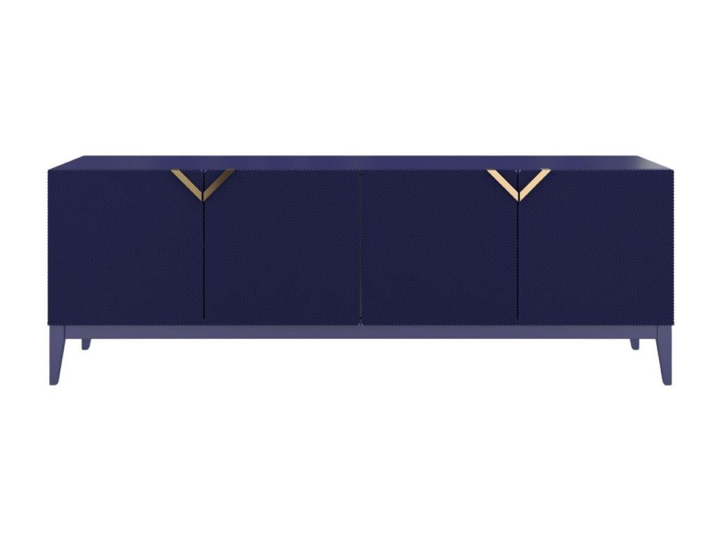 Buffet en bois DEMI LONG / bleu marine noble / 201.5 cm