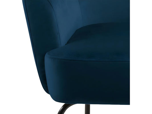Meublori Fauteuil en velours bleu.