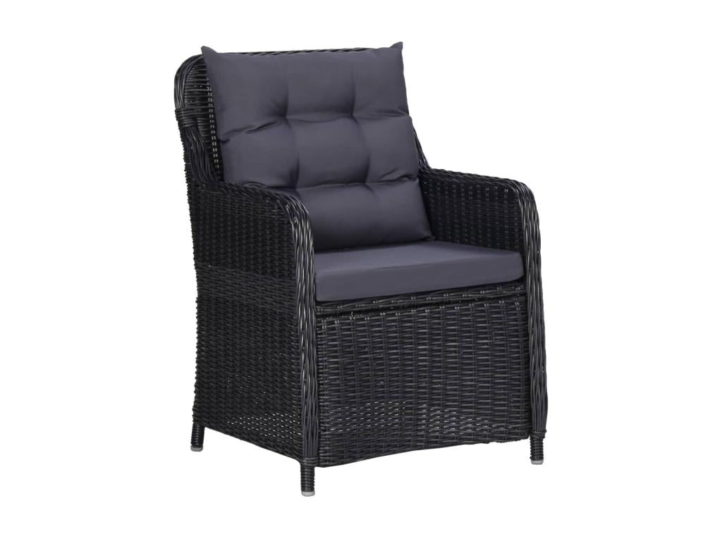 Ensemble de salle à manger de jardin 5 pcs Noir 75