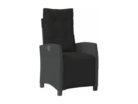 Ensemble à manger de jardin 9 pièces coussins noir résine tressée