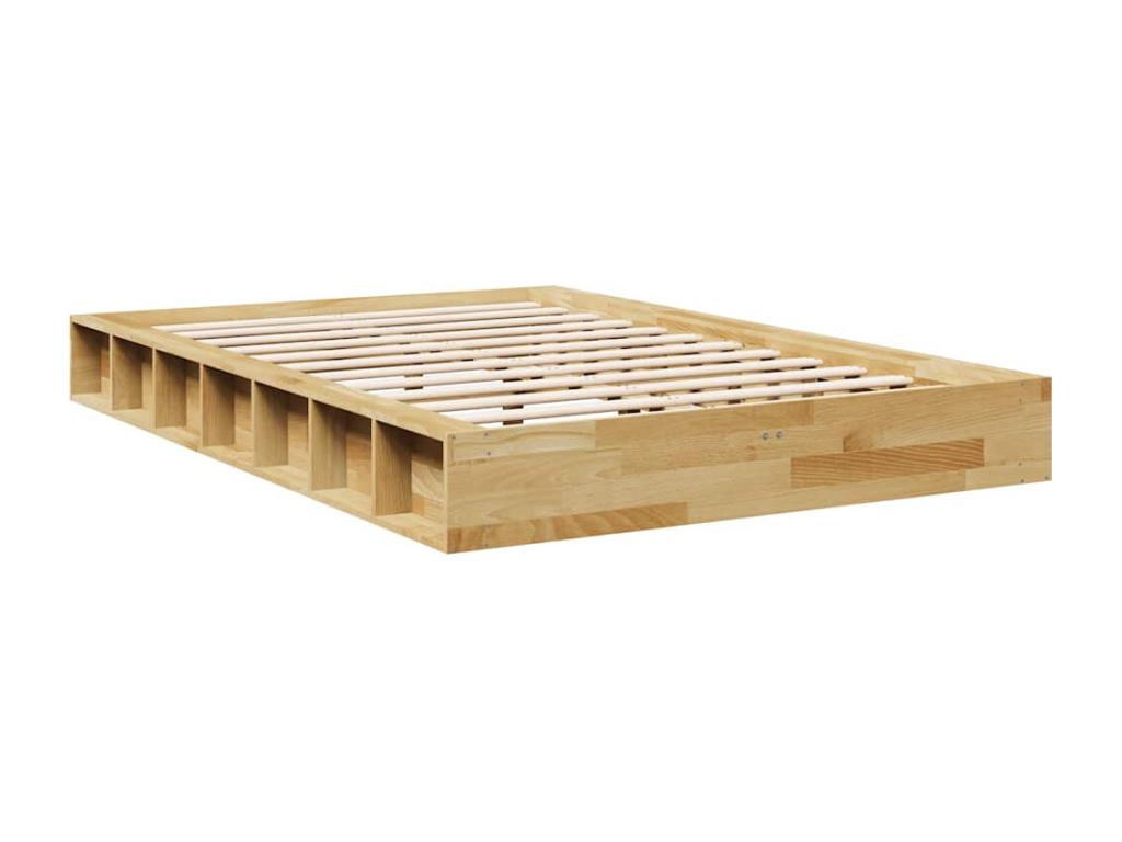 Cadre de lit sans matelas 120x190 cm bois massif de chêne