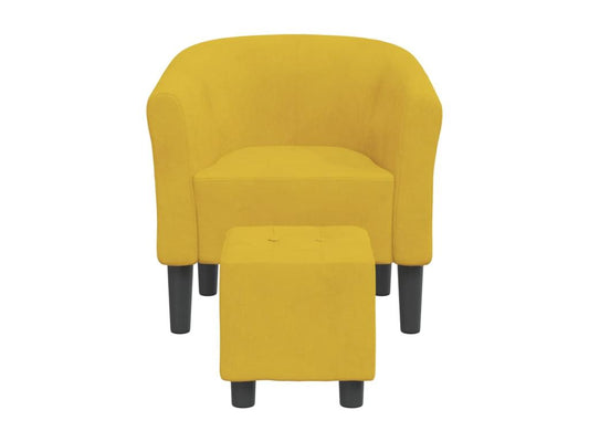 Chaise cabriolet avec repose-pied jaune velours HIUS47083