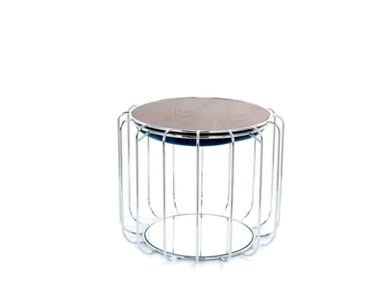 Pouf reverse table d'appoint confortable silver