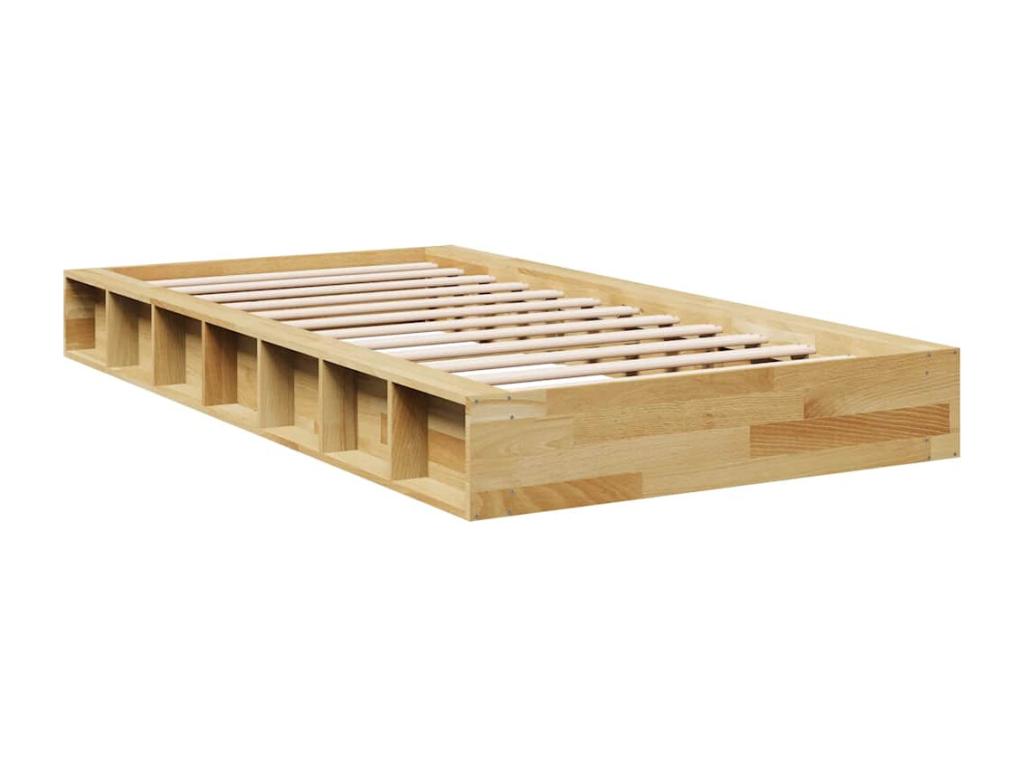 Cadre de lit sans matelas 80x200 cm bois massif de chêne