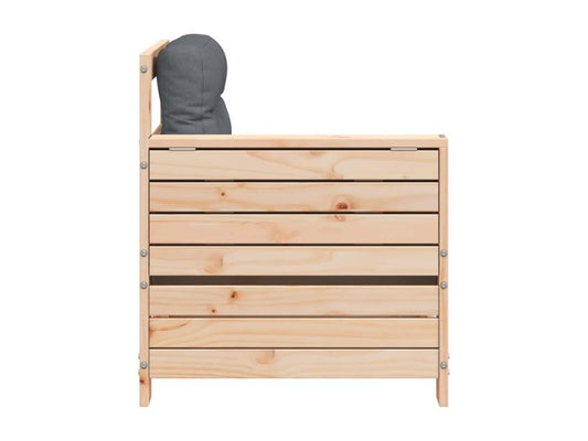 Canapé de jardin accoudoir avec coussin bois massif de pin