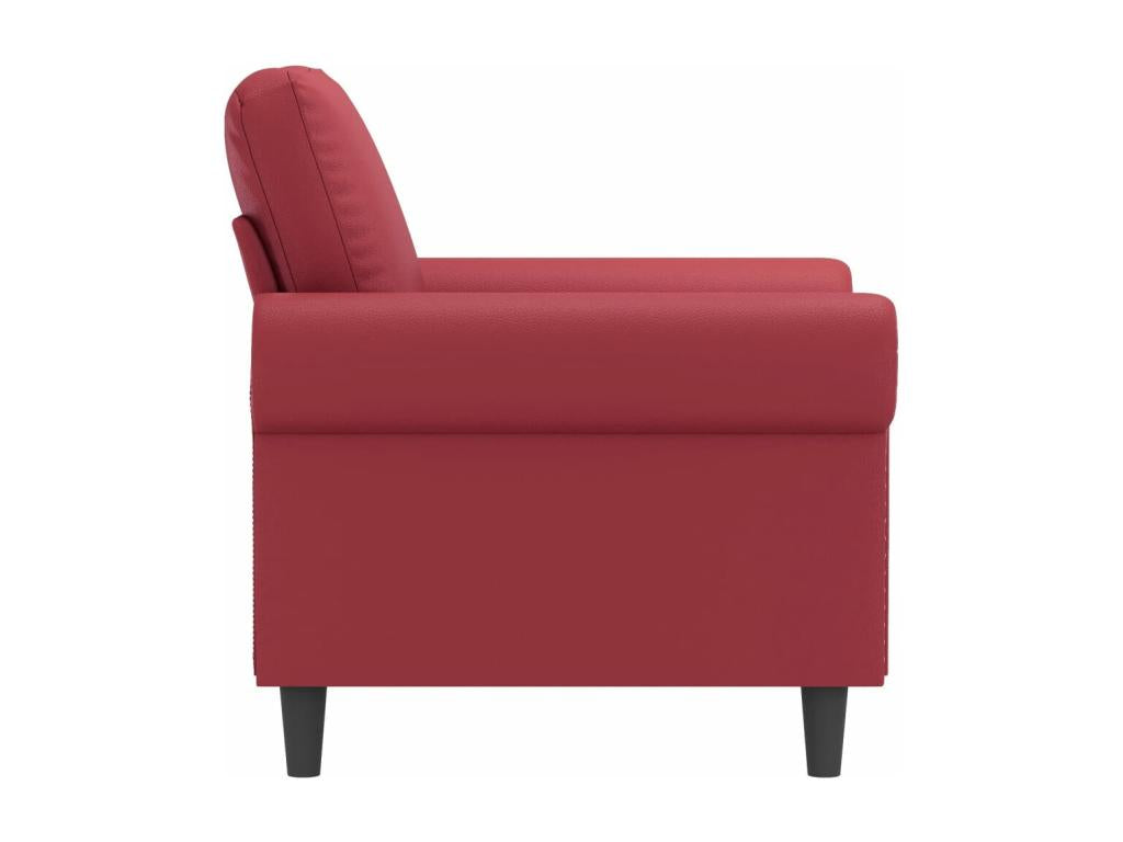 Fauteuil Rouge bordeaux 60 cm Similicuir