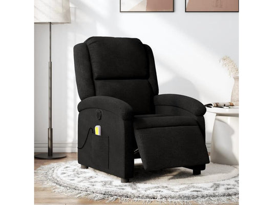 Fauteuil massant inclinable électrique Noir Tissu