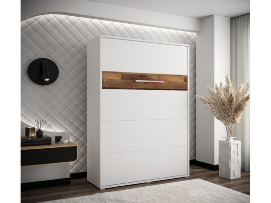 Lit escamotable home verticale 140x200 blanc old style