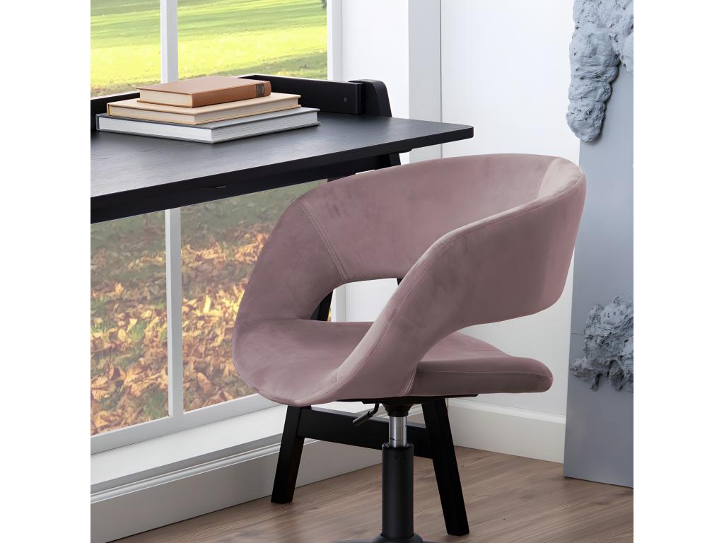 Meublori - Bureau en bois L127cm - Noir