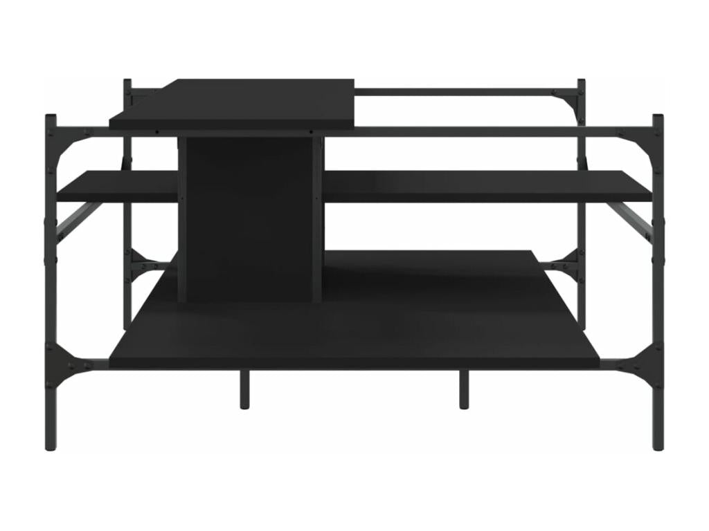 Table basse noir 100x100x48.5 bois d'ingénierie