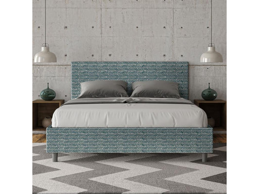 Lit avec sommier rembourré 160x210 tissu Laviecasa 8 bleu Laviecasa KSRM95420