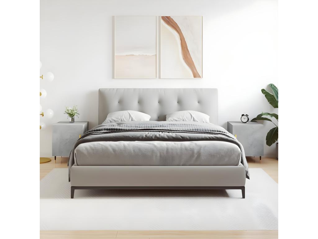 Tables de chevet 2 pièces gris béton 40x40x50 cm bois d'ingénierie