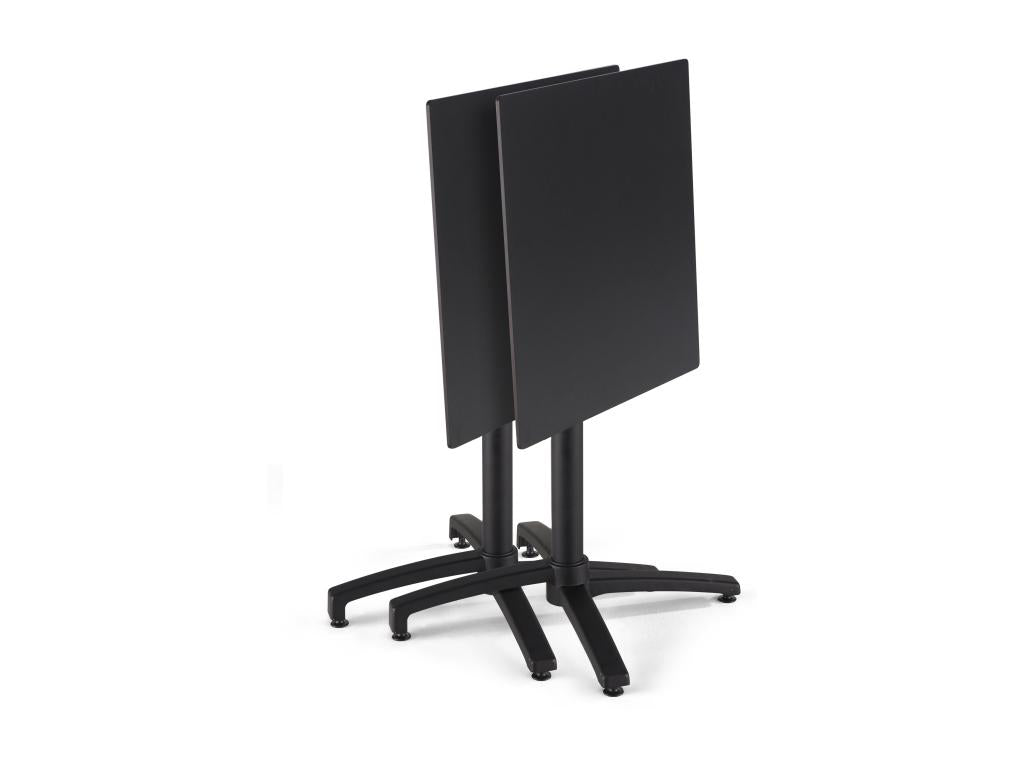 Ensemble table de terrasse stratifié noir et 4 fauteuils Meublori