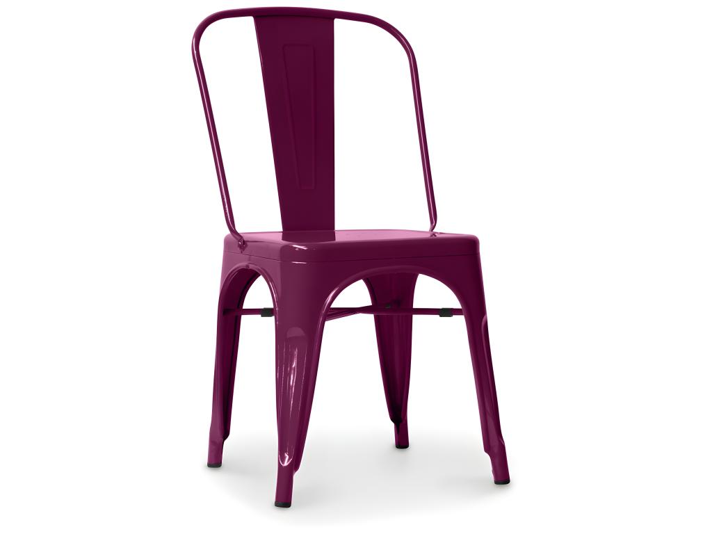 Chaise en acier de salle à manger - Design industriel - Nouvelle édition - Meublori Violet