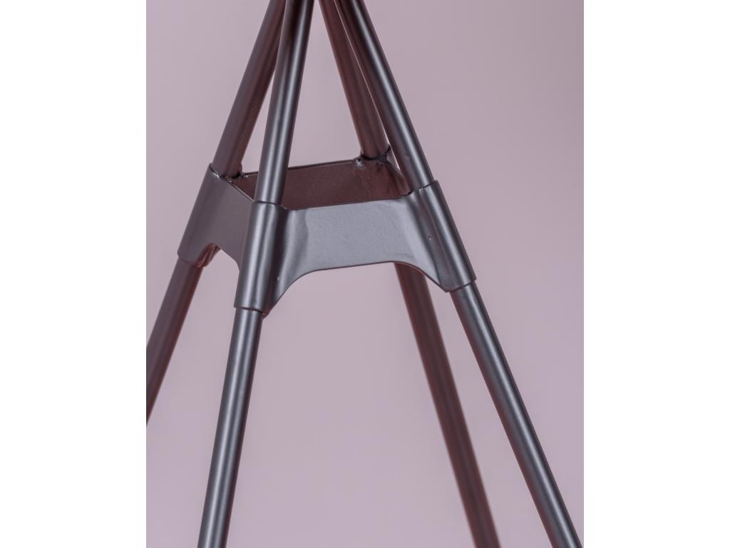 Table haute industrielle en bois de hêtre et acier laqué 60x60cm - Meublori - Hêtre naturel