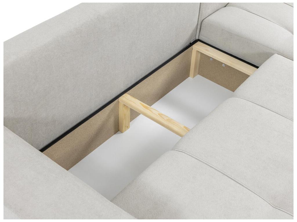 Canapé d'angle Meublori 361 Gris Fonction de couchage Boîte de literie 244x145x82cm