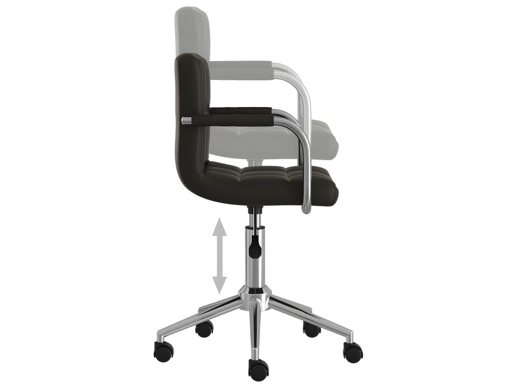 Chaise pivotante de salle à manger Noir Similicuir