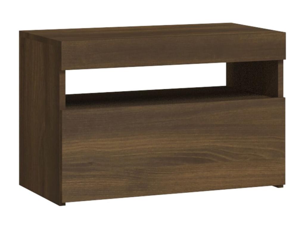 Table de chevet avec Meublorières LED Chêne marron 60x35x40 cm