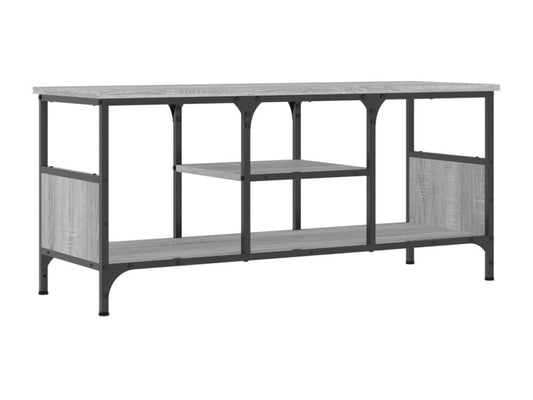 Meuble TV Meublori gris 100x35x45 cm bois d'ingénierie et fer
