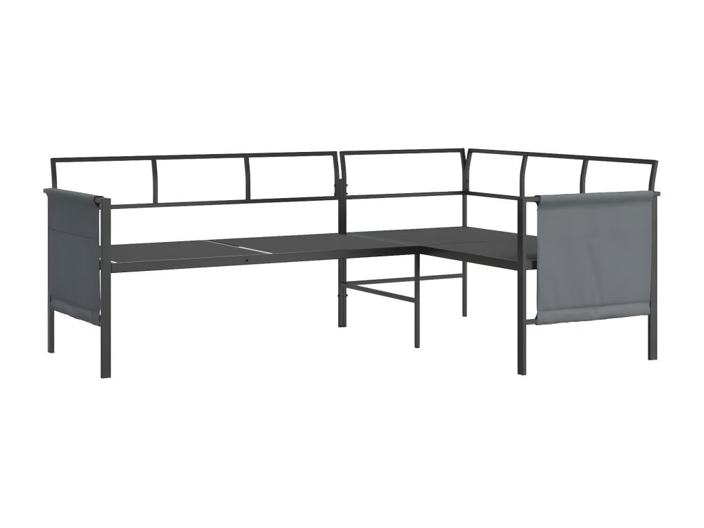 Salon de jardin 2 pcs anthracite acier FNQR02012