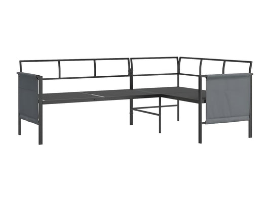 Salon de jardin 2 pcs anthracite acier FNQR02012