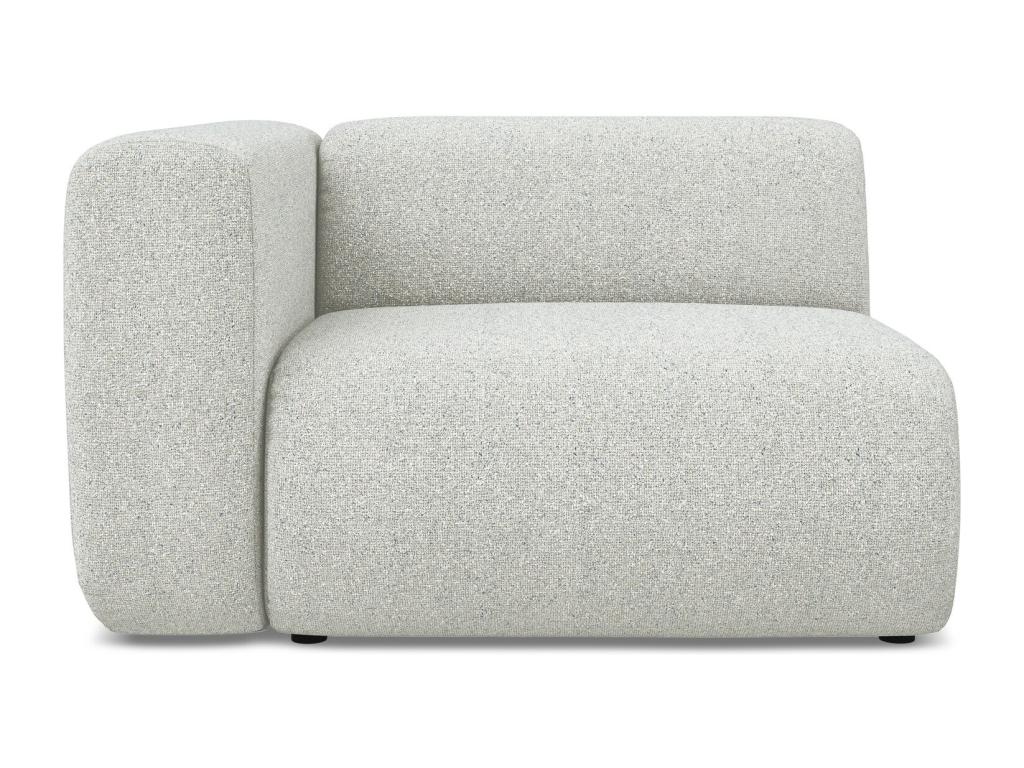 Module with left-hand armrests in textured fabric - beige - Meublori
