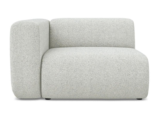 Module with left-hand armrests in textured fabric - beige - Meublori