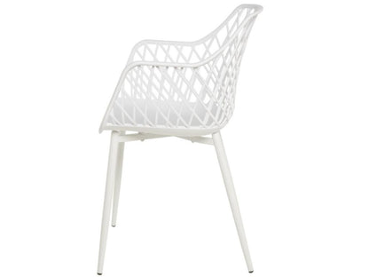 Chaise avec accoudoirs polypropylène Meublori-Couleur Blanc