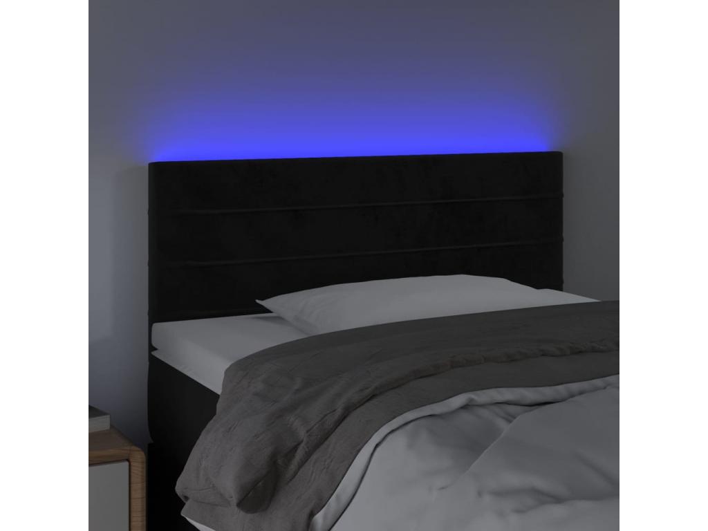 Tête de lit à LED Noir 100x5x78-88 Velours AJCP52746